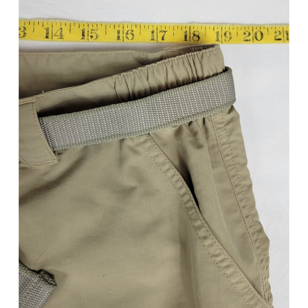 LL Bean Convertible Hiking Pants Mens XL Tan Khaki Zip Off Cargo Nylon Belted - Picture 4 of 10